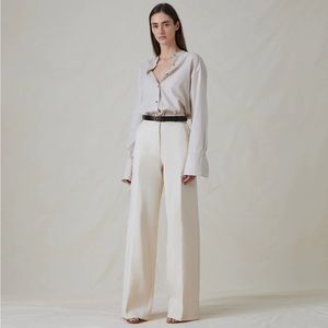 Attersee Tailored Trousers in Ivory Wool. Worn Once for an Event. Size 2.